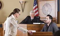 People arguing in a courtroom